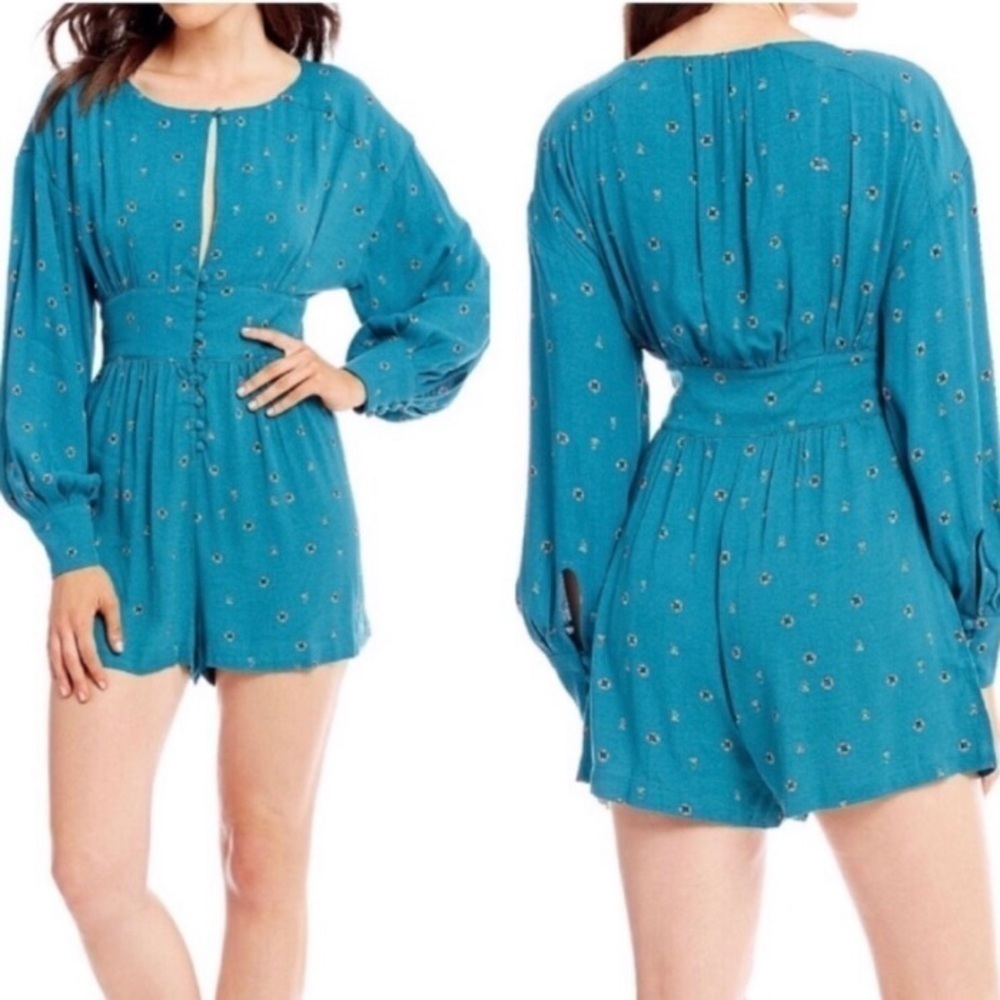 NWT Free People Green Love Grows Romper Size XS